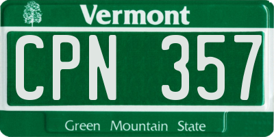 VT license plate CPN357