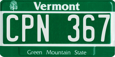 VT license plate CPN367