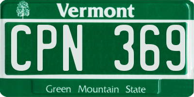 VT license plate CPN369