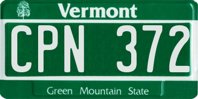 VT license plate CPN372