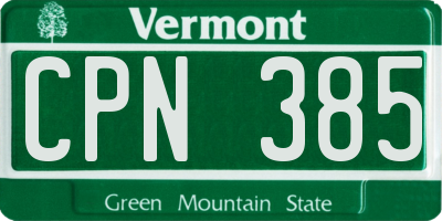 VT license plate CPN385
