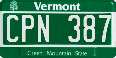 VT license plate CPN387