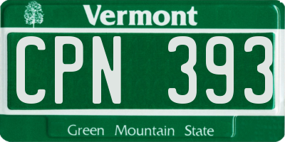 VT license plate CPN393