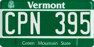 VT license plate CPN395
