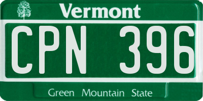 VT license plate CPN396