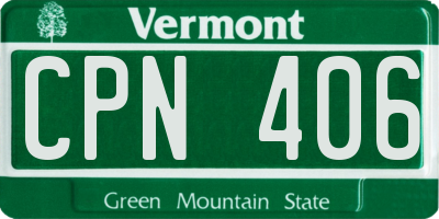 VT license plate CPN406