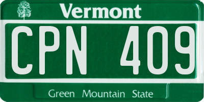 VT license plate CPN409