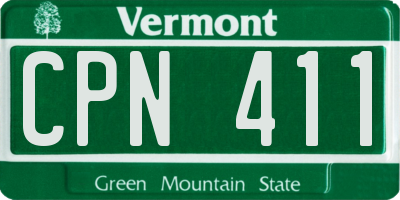 VT license plate CPN411