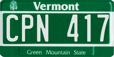 VT license plate CPN417