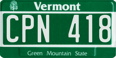 VT license plate CPN418