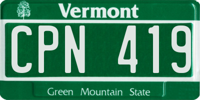 VT license plate CPN419