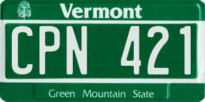 VT license plate CPN421