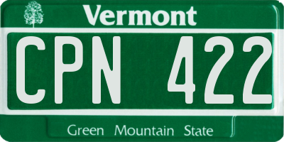 VT license plate CPN422