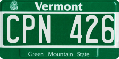 VT license plate CPN426