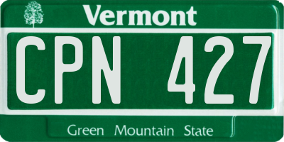 VT license plate CPN427