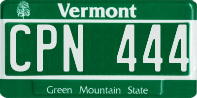 VT license plate CPN444