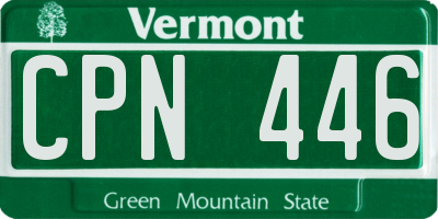 VT license plate CPN446