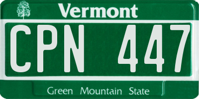 VT license plate CPN447