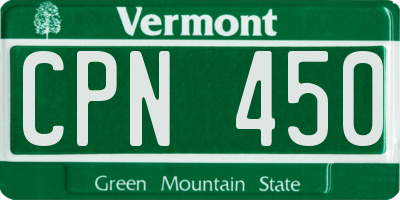 VT license plate CPN450