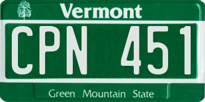VT license plate CPN451
