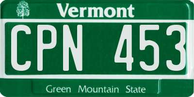 VT license plate CPN453
