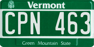 VT license plate CPN463