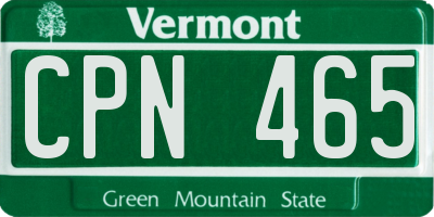VT license plate CPN465