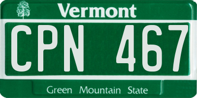 VT license plate CPN467