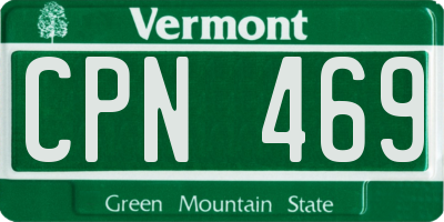 VT license plate CPN469