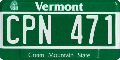 VT license plate CPN471