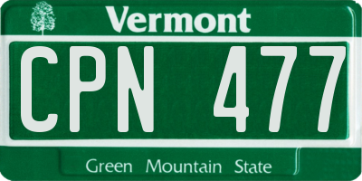 VT license plate CPN477