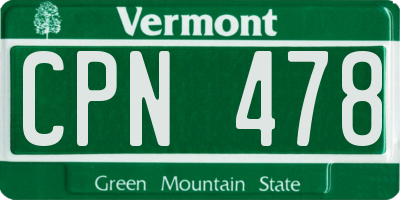 VT license plate CPN478