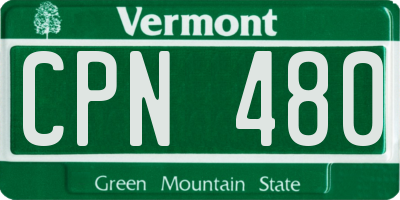 VT license plate CPN480