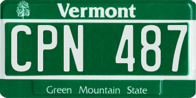 VT license plate CPN487