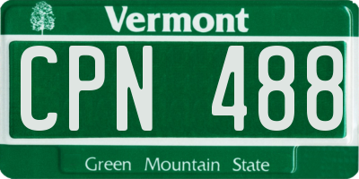 VT license plate CPN488