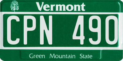 VT license plate CPN490