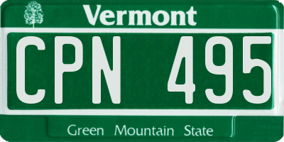 VT license plate CPN495