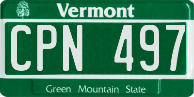 VT license plate CPN497