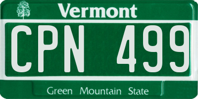 VT license plate CPN499