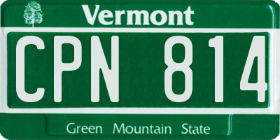 VT license plate CPN814