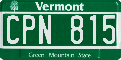 VT license plate CPN815