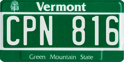VT license plate CPN816