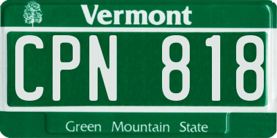 VT license plate CPN818