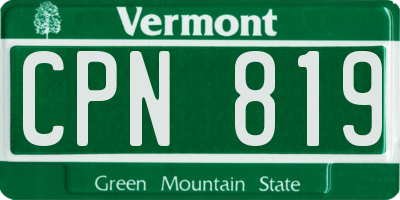 VT license plate CPN819