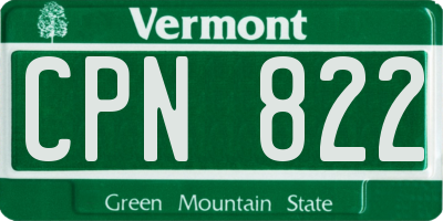 VT license plate CPN822