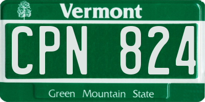 VT license plate CPN824
