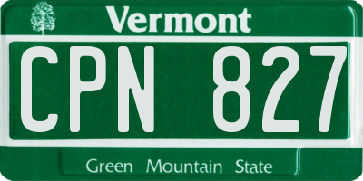 VT license plate CPN827