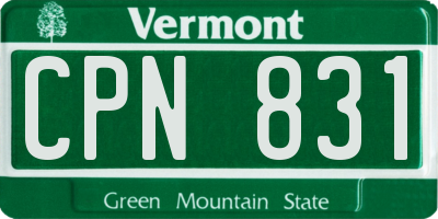 VT license plate CPN831