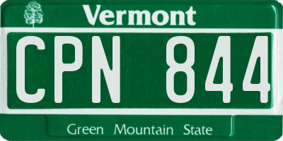 VT license plate CPN844