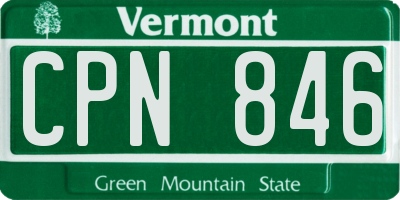 VT license plate CPN846